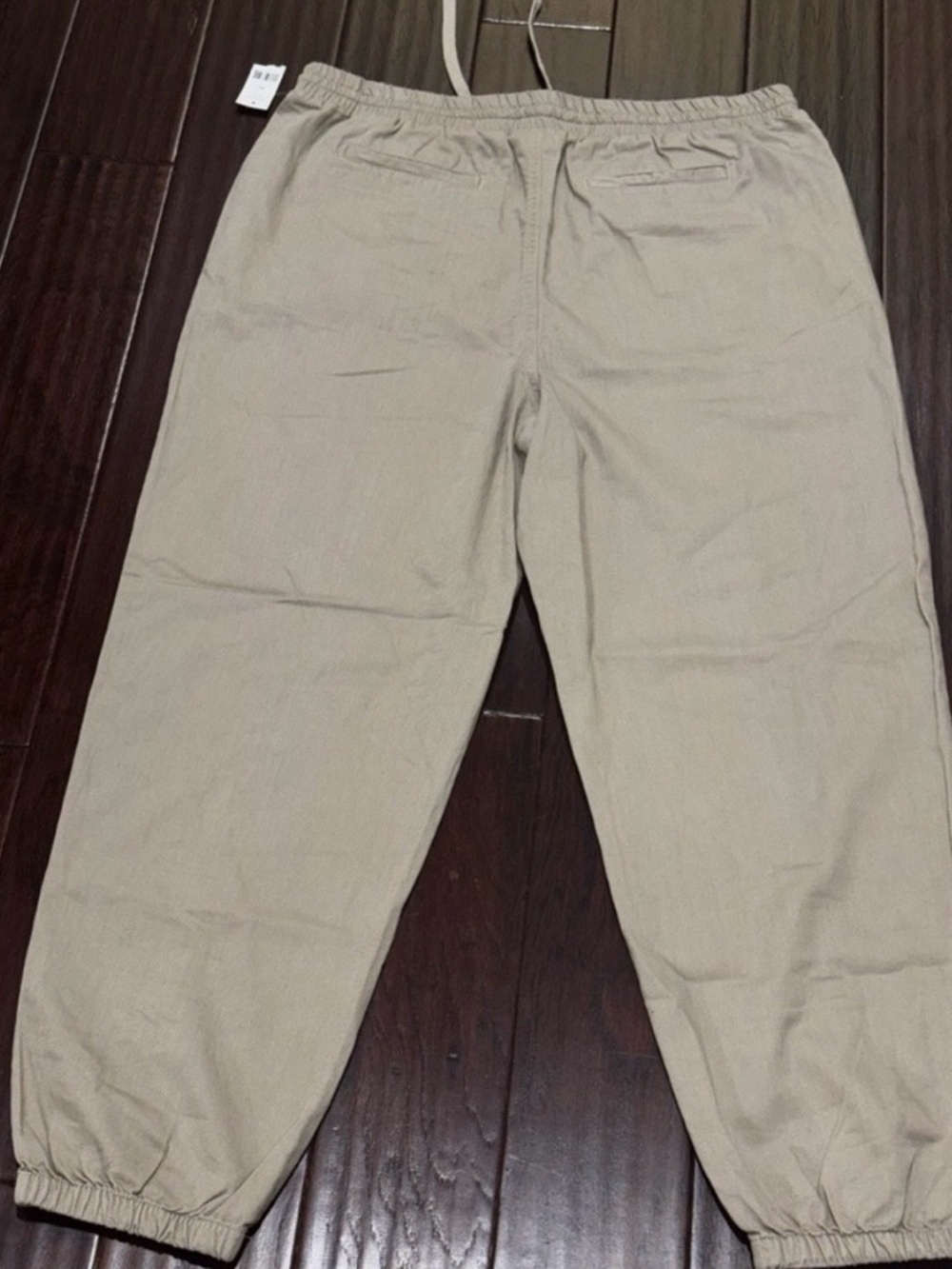 Women’s Casual Elastic-Waist Tan Pants